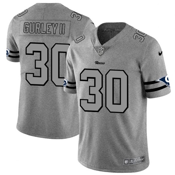 Los Angeles Rams #30 Todd Gurley II Men's Nike Gray Gridiron II Vapor Untouchable Limited NFL Jersey