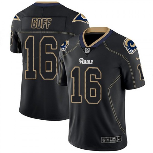 Nike Rams #16 Jared Goff Lights Out Black Men's Stitched NFL Limited Rush Jersey