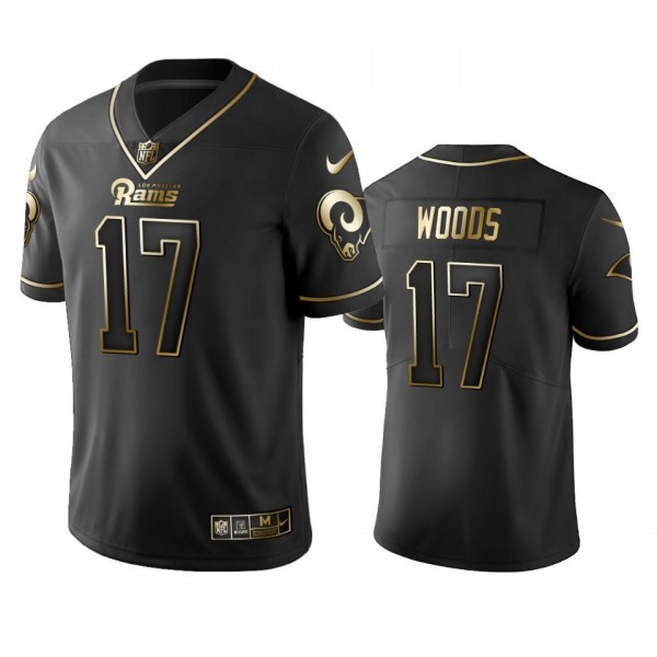 Nike Rams #17 Robert Woods Black Golden Limited Edition Stitched NFL Jersey
