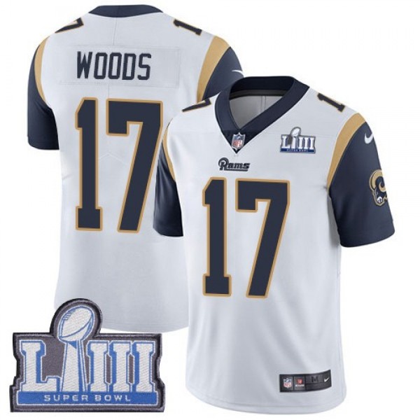 Nike Rams #17 Robert Woods White Super Bowl LIII Bound Men's Stitched NFL Vapor Untouchable Limited Jersey