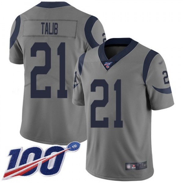 Nike Rams #21 Aqib Talib Gray Men's Stitched NFL Limited Inverted Legend 100th Season Jersey