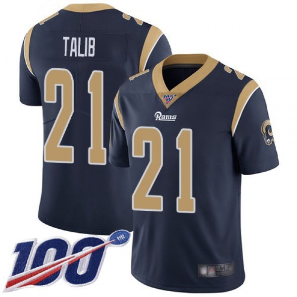 Nike Rams #21 Aqib Talib Navy Blue Team Color Men's Stitched NFL 100th Season Vapor Limited Jersey