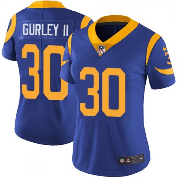 Women's Rams #30 Todd Gurley II Royal Blue Alternate Stitched NFL Vapor Untouchable Limited Jersey