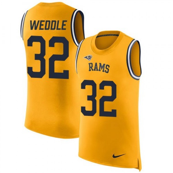Nike Rams #32 Eric Weddle Gold Men's Stitched NFL Limited Rush Tank Top Jersey