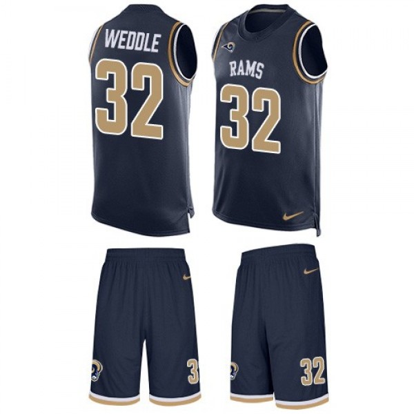 Nike Rams #32 Eric Weddle Navy Blue Team Color Men's Stitched NFL Limited Tank Top Suit Jersey