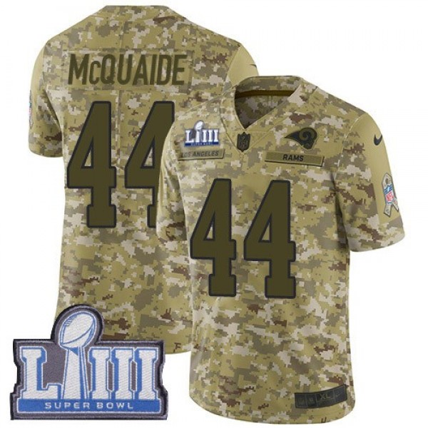 Nike Rams #44 Jacob McQuaide Camo Super Bowl LIII Bound Men's Stitched NFL Limited 2018 Salute To Service Jersey