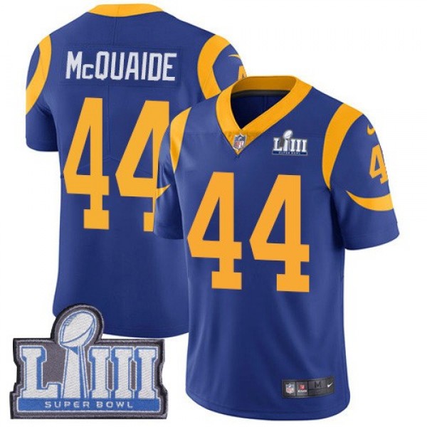 Nike Rams #44 Jacob McQuaide Royal Blue Alternate Super Bowl LIII Bound Men's Stitched NFL Vapor Untouchable Limited Jersey