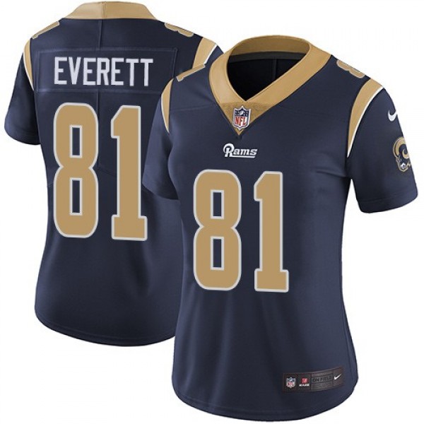 Women's Rams #81 Gerald Everett Navy Blue Team Color Stitched NFL Vapor Untouchable Limited Jersey
