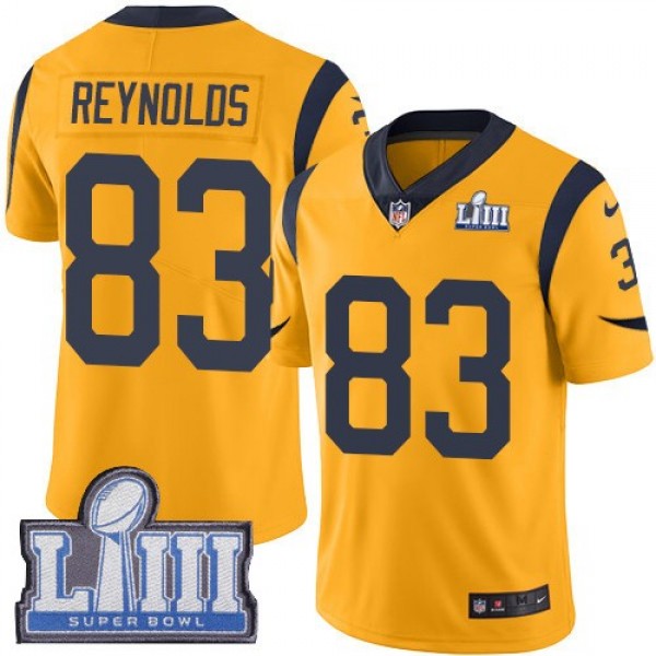 Nike Rams #83 Josh Reynolds Gold Super Bowl LIII Bound Men's Stitched NFL Limited Rush Jersey
