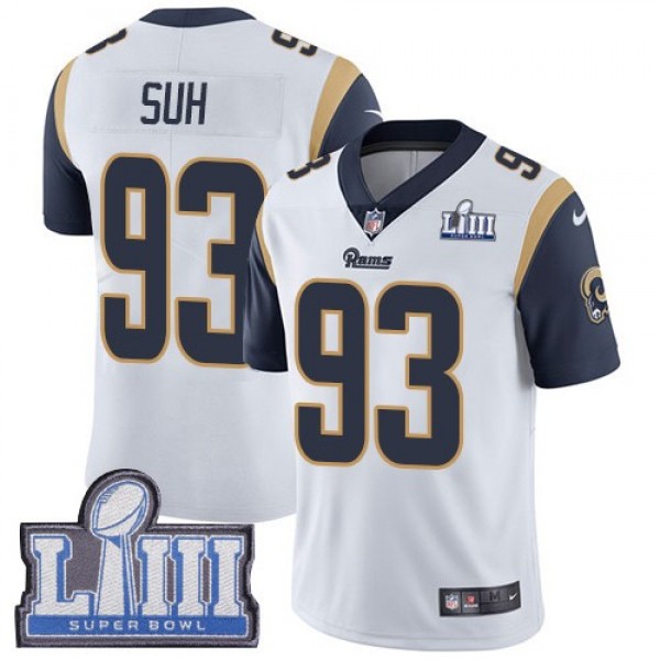 Nike Rams #93 Ndamukong Suh White Super Bowl LIII Bound Men's Stitched NFL Vapor Untouchable Limited Jersey