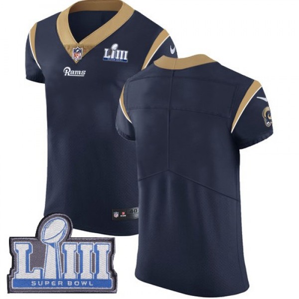 Nike Rams Blank Navy Blue Team Color Super Bowl LIII Bound Men's Stitched NFL Vapor Untouchable Elite Jersey