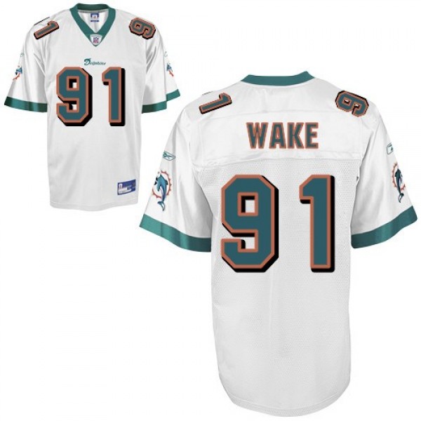 Dolphins #91 Cameron Wake White Stitched NFL Jersey