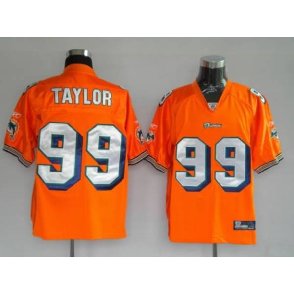 Dolphins Jason Taylor #99 Orange Stitched NFL Jersey