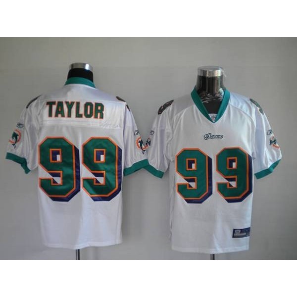 Dolphins Jason Taylor #99 White Stitched NFL Jersey