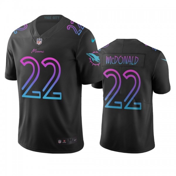 Miami Dolphins #22 T.J. Mcdonald Black Vapor Limited City Edition NFL Jersey