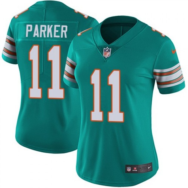 Women's Dolphins #11 DeVante Parker Aqua Green Alternate Stitched NFL Vapor Untouchable Limited Jersey