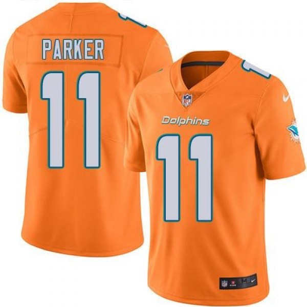 Nike Dolphins #11 DeVante Parker Orange Men's Stitched NFL Limited Rush Jersey