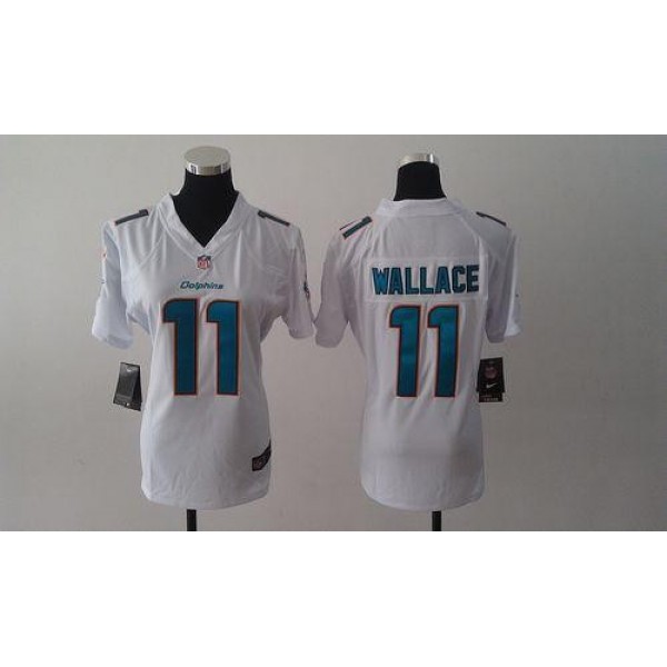 Women's Dolphins #11 Mike Wallace White Stitched NFL Elite Jersey