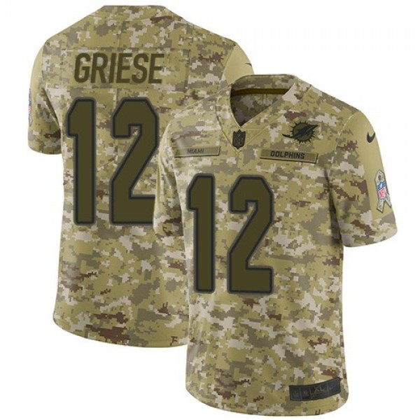 Nike Dolphins #12 Bob Griese Camo Men's Stitched NFL Limited 2018 Salute To Service Jersey