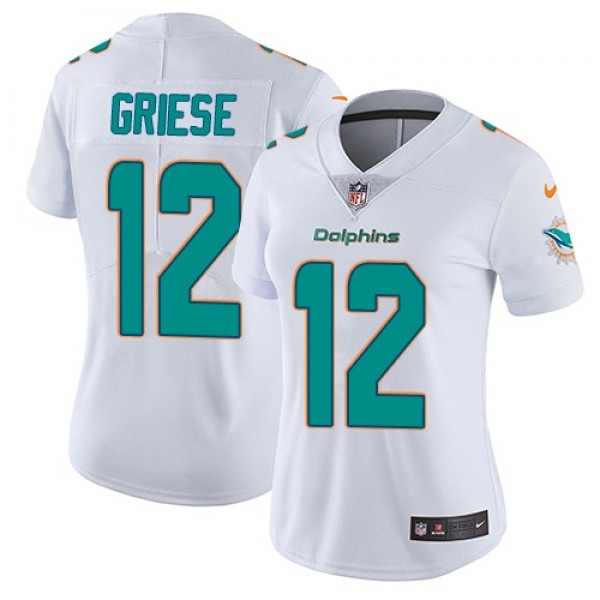 Women's Dolphins #12 Bob Griese White Stitched NFL Vapor Untouchable Limited Jersey