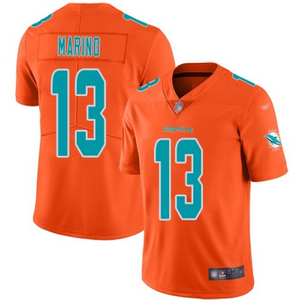 Nike Dolphins #13 Dan Marino Orange Men's Stitched NFL Limited Inverted Legend Jersey