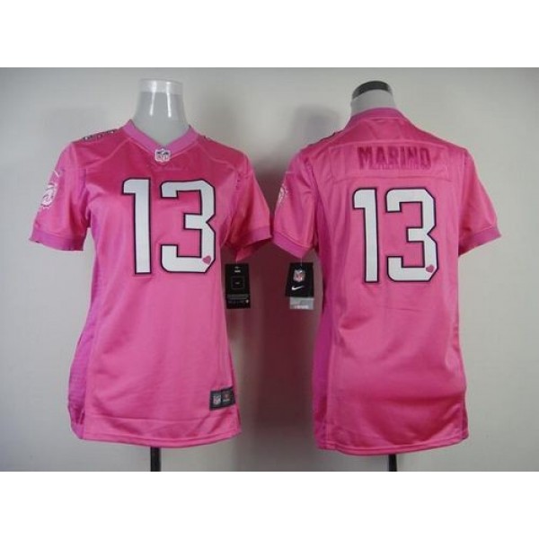 Women's Dolphins #13 Dan Marino Pink Be Luv'd Stitched NFL New Elite Jersey