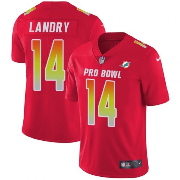 Women's Dolphins #14 Jarvis Landry Red Stitched NFL Limited AFC 2018 Pro Bowl Jersey