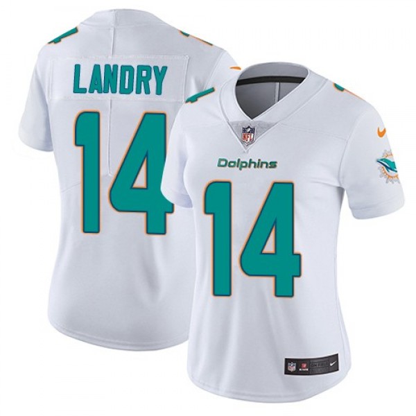 Women's Dolphins #14 Jarvis Landry White Stitched NFL Vapor Untouchable Limited Jersey