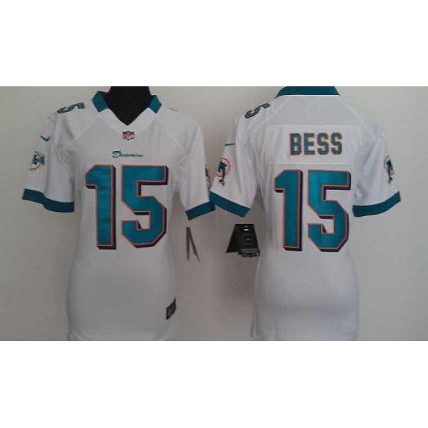 Women's Dolphins #15 Davone Bess White Stitched NFL Elite Jersey