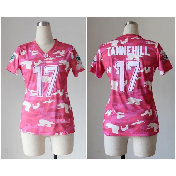 Women's Dolphins #17 Ryan Tannehill Pink Stitched NFL Elite Camo Jersey