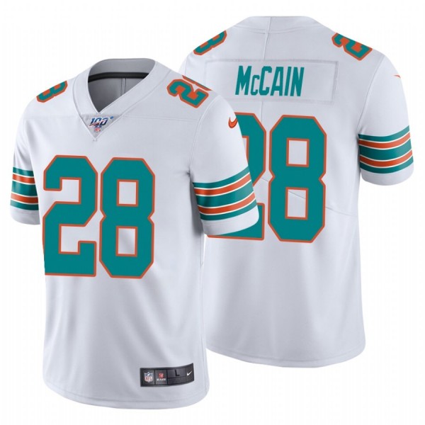 Nike Dolphins #28 Bobby Mccain White Alternate Men's Stitched NFL 100th Season Vapor Untouchable Limited Jersey