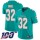 Nike Dolphins #32 Kenyan Drake Aqua Green Team Color Men's Stitched NFL 100th Season Vapor Limited Jersey