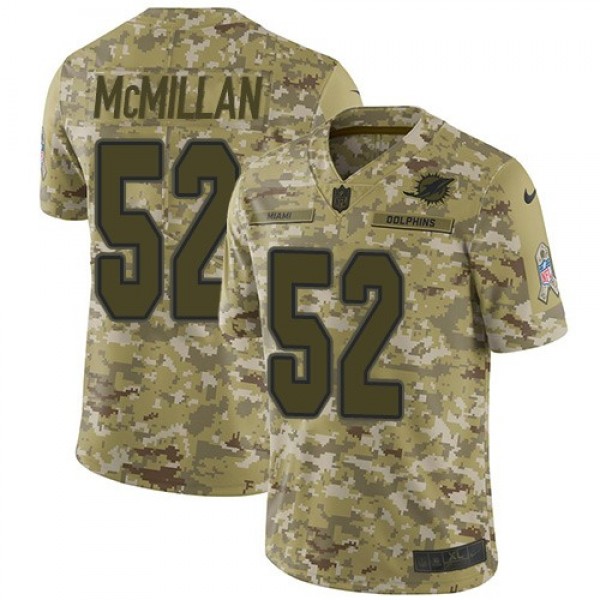 Nike Dolphins #52 Raekwon McMillan Camo Men's Stitched NFL Limited 2018 Salute To Service Jersey