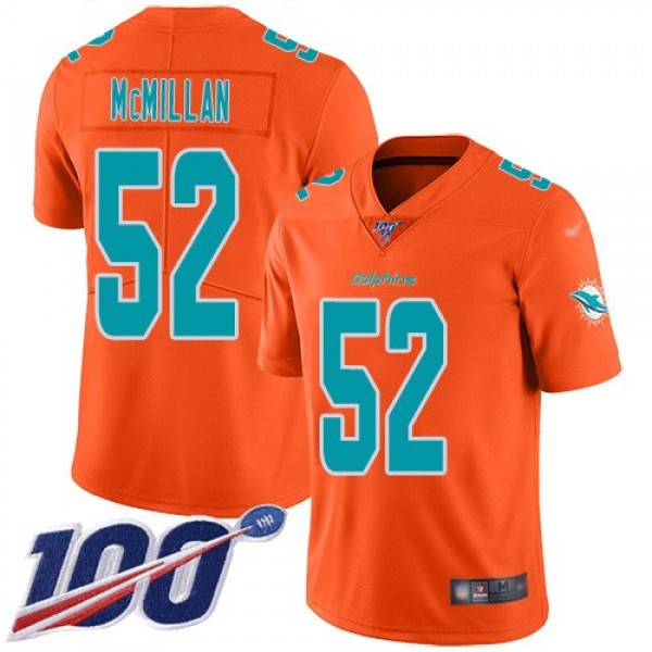 Nike Dolphins #52 Raekwon McMillan Orange Men's Stitched NFL Limited Inverted Legend 100th Season Jersey