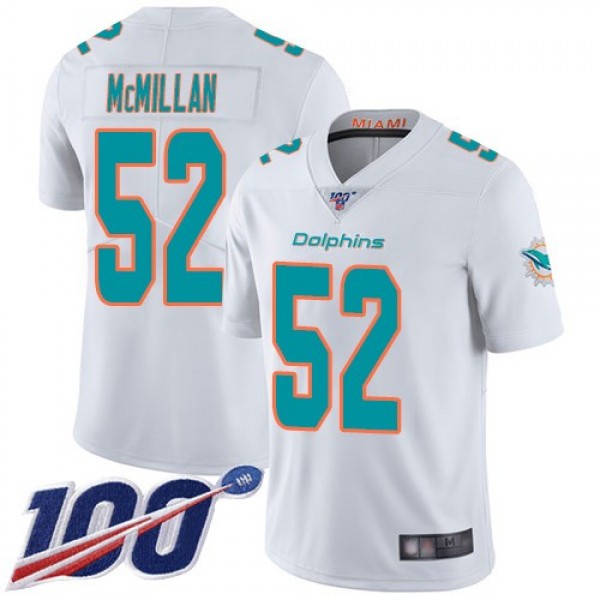 Nike Dolphins #52 Raekwon McMillan White Men's Stitched NFL 100th Season Vapor Limited Jersey