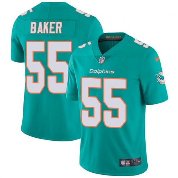 Nike Dolphins #55 Jerome Baker Aqua Green Team Color Men's Stitched NFL Vapor Untouchable Limited Jersey