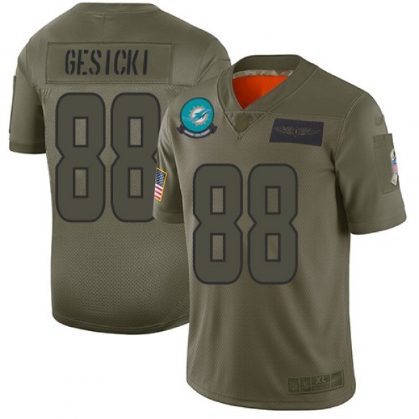 Nike Dolphins #88 Mike Gesicki Camo Men's Stitched NFL Limited 2019 Salute To Service Jersey