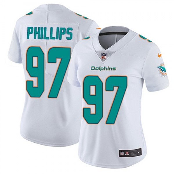 Women's Dolphins #97 Jordan Phillips White Stitched NFL Vapor Untouchable Limited Jersey