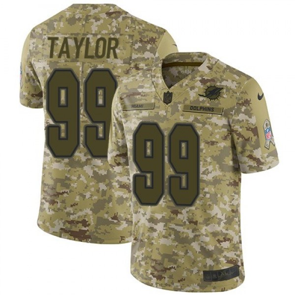 Nike Dolphins #99 Jason Taylor Camo Men's Stitched NFL Limited 2018 Salute To Service Jersey