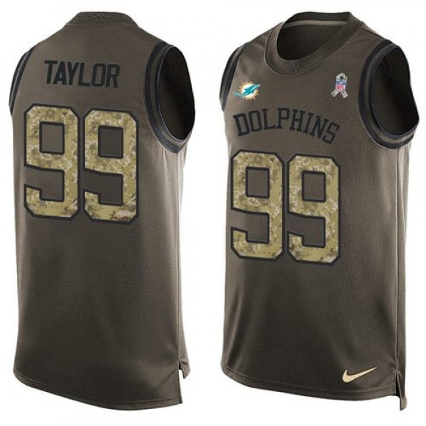 Nike Dolphins #99 Jason Taylor Green Men's Stitched NFL Limited Salute To Service Tank Top Jersey