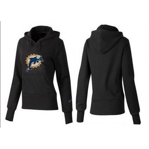 Women's Miami Dolphins Logo Pullover Hoodie Black Jersey