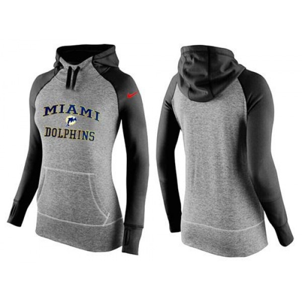 Women's Miami Dolphins Hoodie Grey Black Jersey