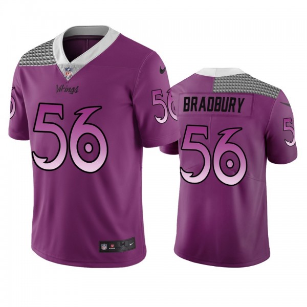 Minnesota Vikings #56 Garrett Bradbury Purple Vapor Limited City Edition NFL Jersey