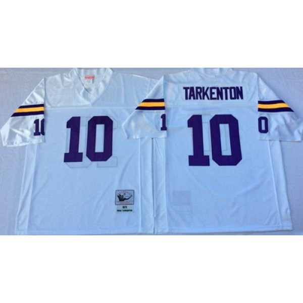 Mitchell And Ness Vikings #10 Fran Tarkenton White Throwback Stitched NFL Jersey