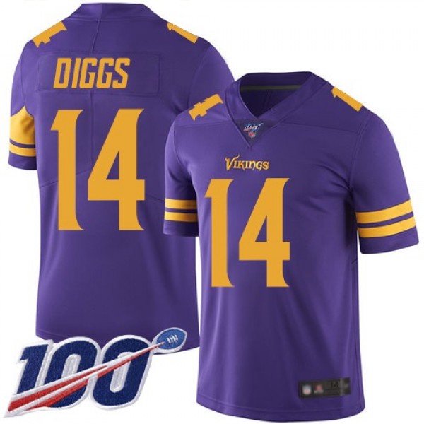 Nike Vikings #14 Stefon Diggs Purple Men's Stitched NFL Limited Rush 100th Season Jersey