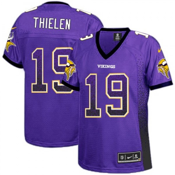 Women's Vikings #19 Adam Thielen Purple Team Color Stitched NFL Elite Drift Jersey