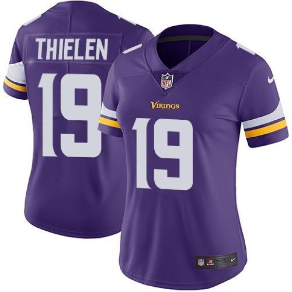 Women's Vikings #19 Adam Thielen Purple Team Color Stitched NFL Vapor Untouchable Limited Jersey