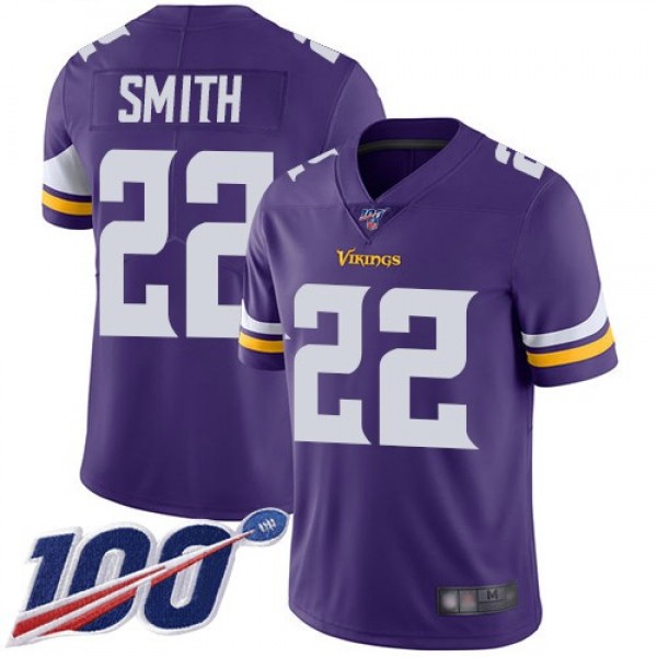 Nike Vikings #22 Harrison Smith Purple Team Color Men's Stitched NFL 100th Season Vapor Limited Jersey
