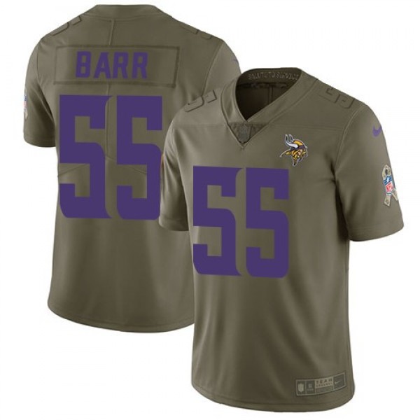Nike Vikings #55 Anthony Barr Olive Men's Stitched NFL Limited 2017 Salute to Service Jersey