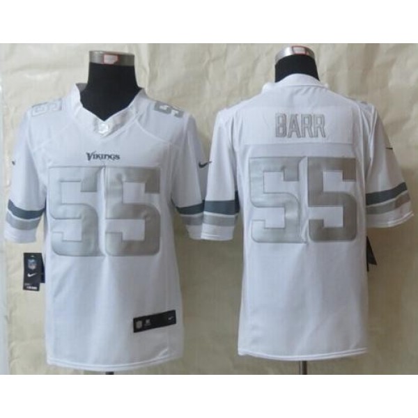 Nike Vikings #55 Anthony Barr White Men's Stitched NFL Limited Platinum Jersey